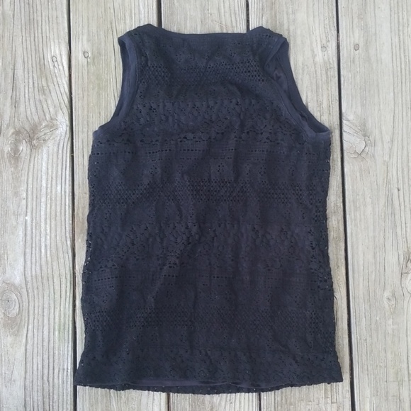 RELISTED Crochet lace split neck tank - Picture 2 of 3